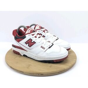 New Balance 550 Mens 7.5 D White Red Shoes Athletic Sneakers
